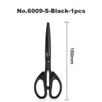 1/2pcs Deli Black Blade Scissors Stationery 180mm 7 Inch Stainless Steel Anti-Rust Sharp Office Home School Craft Cutting Tool
