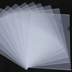 50-Pack PVC Waterproof L-Shaped Plastic Folders, A4 Document Holders and Rectangular Envelopes for Office Storage