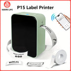 Marklife P15 Label Printer Portable Thermal Printer Inkless Mini Sticker Maker With Adhesive Label Printer As D11/D110/Q30 Print