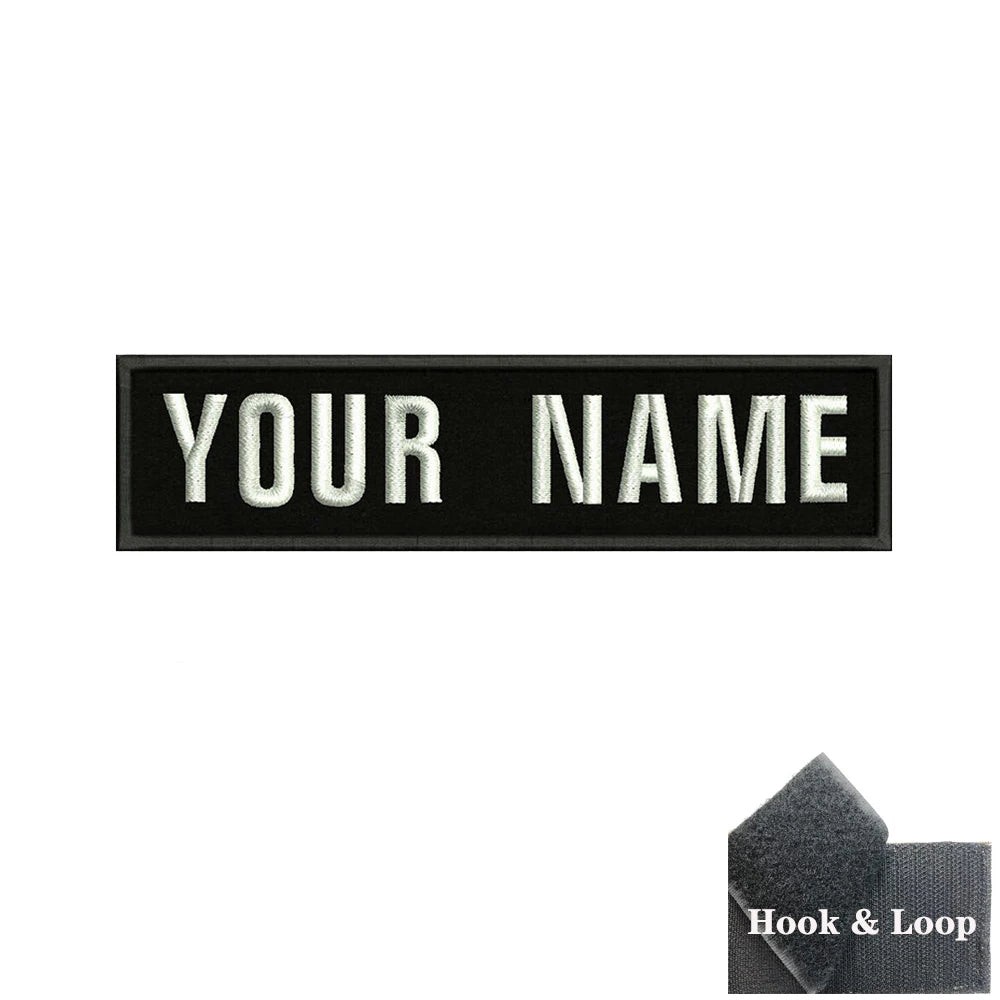 1PC 10cmX2.5cm Custom Personalized Name number Patch Stripes Badge tags chevrons Armband Iron On Or Hook Loop embroidered