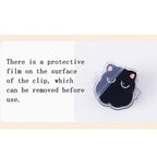 7 pcs Cute cartoon black cat clip acrylic double-sided high-definition pattern paper clip stationery supplies