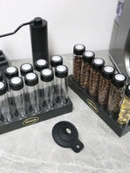 Coffee Beans Storage Container Glass Tube Bottle With Breathable Lid Wooden Display Rack Barista Accessories Coffeware Sets Gift