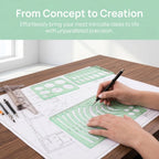 6 Sets Architecture Draft Template Rulers Various Patterns Smooth Drawing Template Multi-function Precision Hollow Ruler Kit