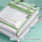 HUAJIE A4 Transparent Accordion File Folder, 13 Pockets Vertical Handheld Expanding Document Organizer for Student Subject Stora
