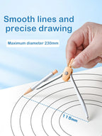 7 Pcs/Set Mathematical Rulers Set - Multi-function Professional Compass Ruler Drawing Tools, School Supplies Students Stationery