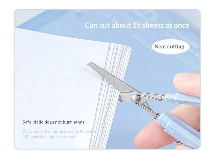 Planwith Stainless Steel Mini Folding Scissors Portable Creative Pen-Style Design DIY Paper-Cutting Art Tool School Office Supp