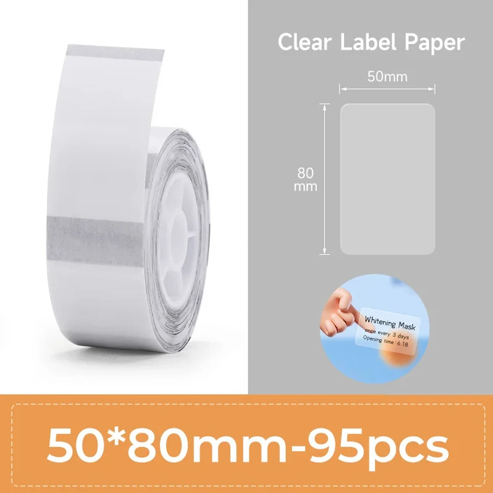 Original Niimbot B21/B3S/B1/B203 Colorful White Transparent Label Sticker  Self-adhesive Waterproof  Price Tag Thermal Paper