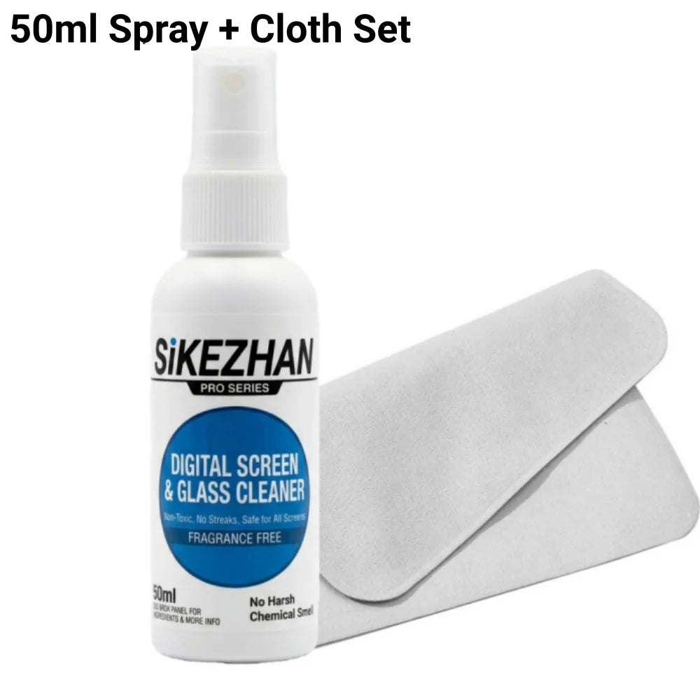 Ultimate Electronics Cleaning Kit: 50ml Screen Cleaner Spray Microfiber Cloth & Port Brushes for Phones, AirPods, Charging Ports