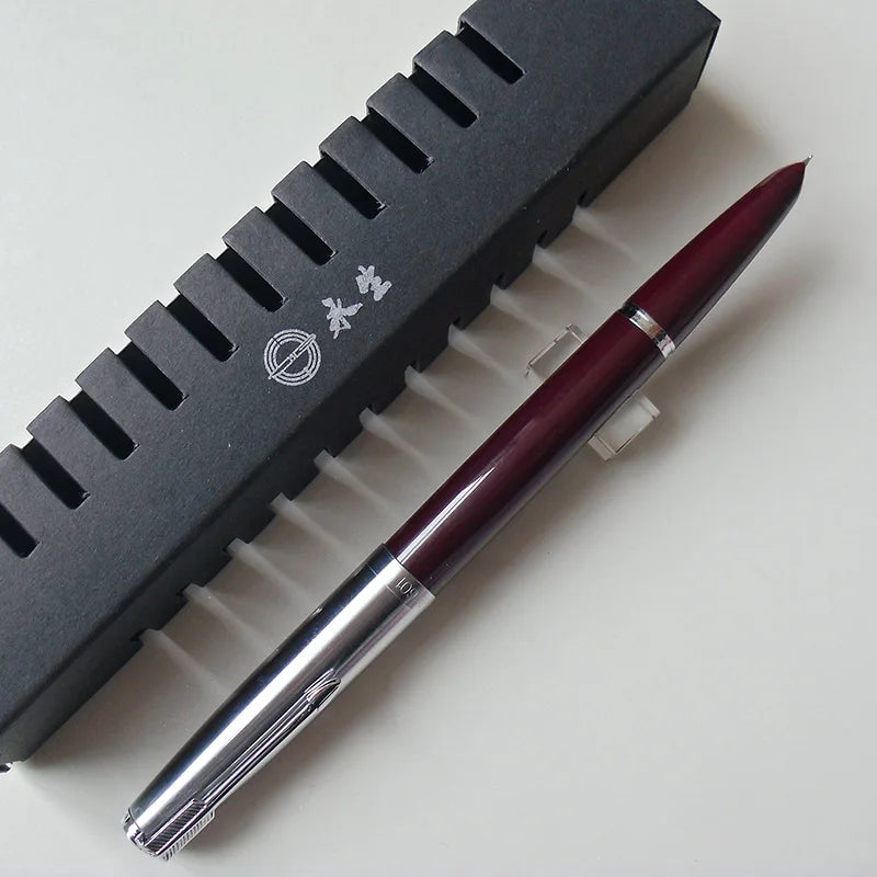 NEW Wingsung 601 Press Piston Fountain Pen Iridium EF/F Nib Steel Cap Vacumatic Resin Ink Pen School Stationery Office Supplies