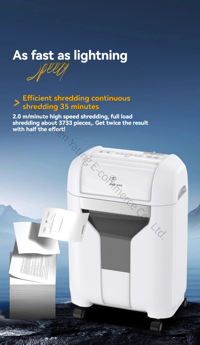 25L 4435 Office Electric Shredder for Shredding Paper Particles Book Nails Cards Confidential Specific Document Shredder Level 5