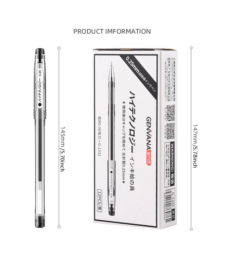 Hyper Fine Point，0.25mm,0.3mm,0.4mm，Gel Ink Pen， Black Ink,Smooth Writing for Teachers Office & School Supplies
