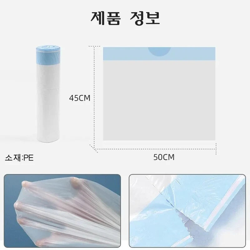 Drawstring Trash Bags Thickened Disposable Kitchen Garbage Can Liners with Handle for Home Office