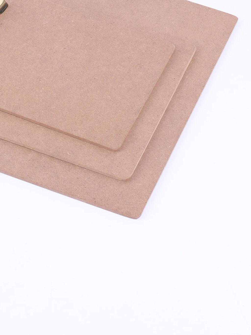 Wood Color Folder with Golden Metal Clip Different Sizes Portable Stylish Notes Ticket Holder Office School Stationery Supplies