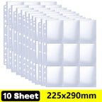 A4 Size 9 Pocket Trading Gaming Card Sleeves Double Side Storage Album Binder Pages Card Collection Holders Idol Photo Albums