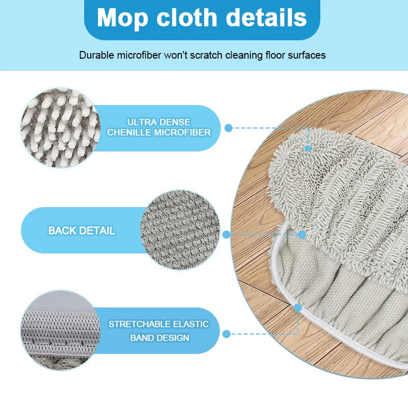 2pcs Reusable Microfiber Mop Pads for Swiffer Sweeper XL Dry Sweeping Wet Mop Cloths Replacement Sweeping Mopping Pad Refill