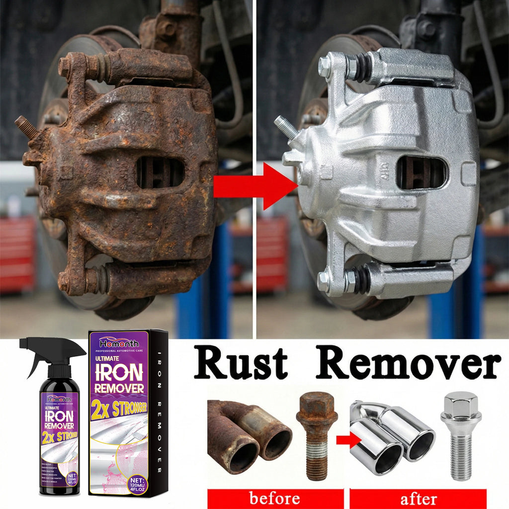 Large Capacity Powerful Car Rust Remover Spray - Exhaust/Wheel Care, Metal Powder Remover