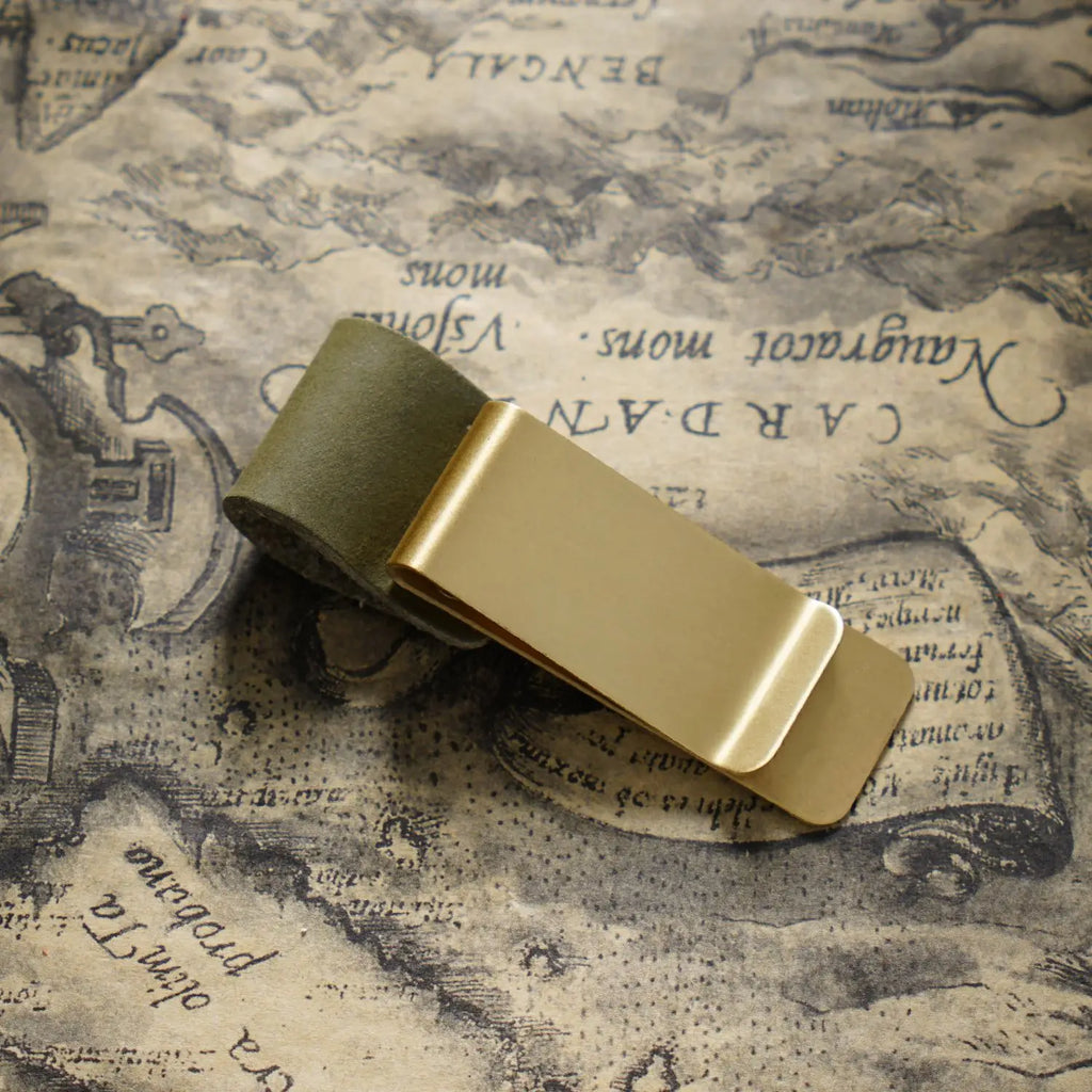 Metal Leather Pen Holder Brass and Stainless Steel Pencil Clip for Genuine Leather Notebook Journal Diary