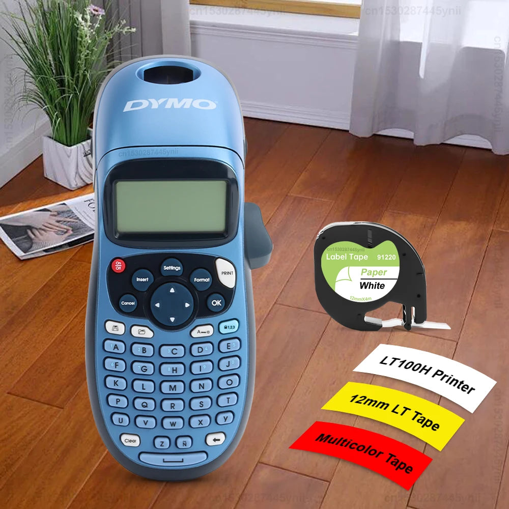 Dymo Label Printer LT100H LT-100H Inkless Label Maker Handheld Label Machine with Dymo 12mm LT Tape or 5PK 91201 91200 Label