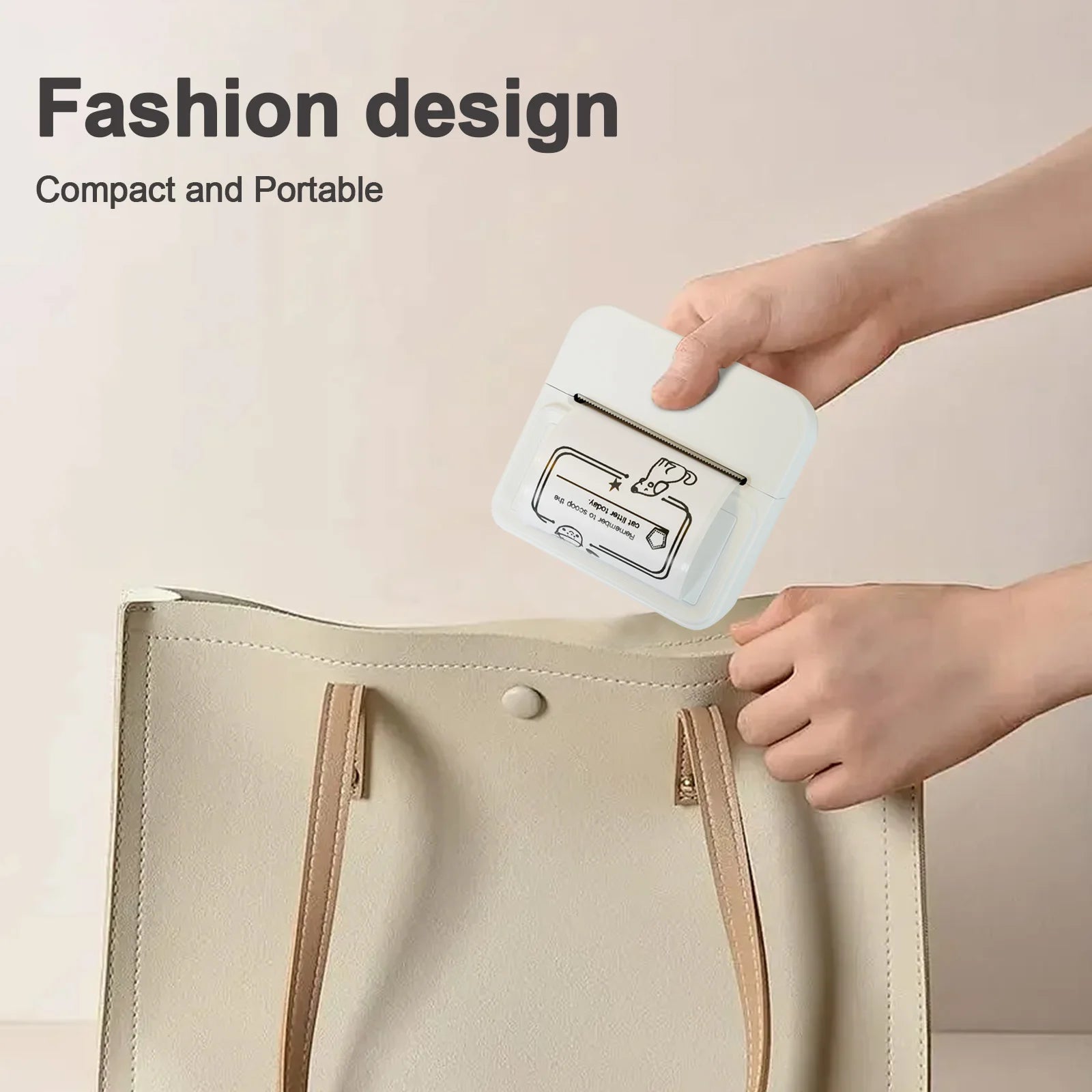 Inkless Thermal Label Printer Portable Bluetooth Pocket Label Maker Home Study with 1roll Stickable Label Paper PC Android IOS