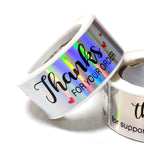 120Pcs 1x3 inch Rainbow Laser Thank You for Your Order Stickers Small Business Stickers Adhesive Labels Handmade Decor
