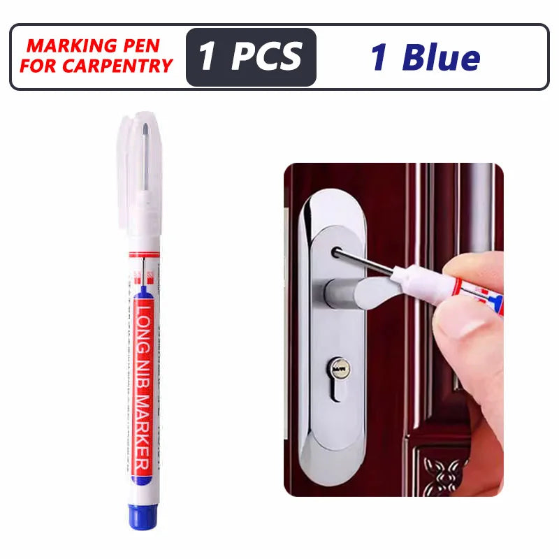 iLMH 4-40Pcs Deep Hole Long Nib Head Marker For Metal Perforating Pen Waterproof Bathroom Woodworking Decor Multi-Purpose Tool