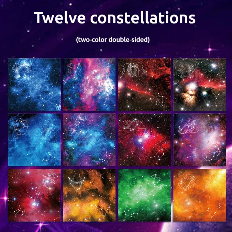50pcs Creative Square Star Sky Constellations Origami Paper Kid DIY Handmade Double-sided Coloring Fold Craft Paper Art Gift