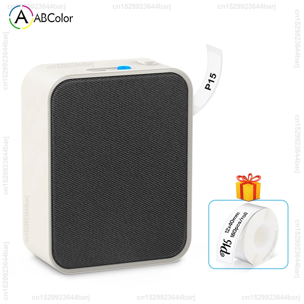 P15 Wireless Bluetooth Thermal Label Printer Mini Portable Adhesive Label Maker Fast Printing Similar as Marklife P15 P12 L12