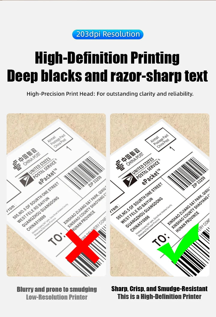 4X6 Thermal Label Printer Bluetooth Wireless Shipping Compatible With iPhone Android Mac Window - Shipping Label Printer