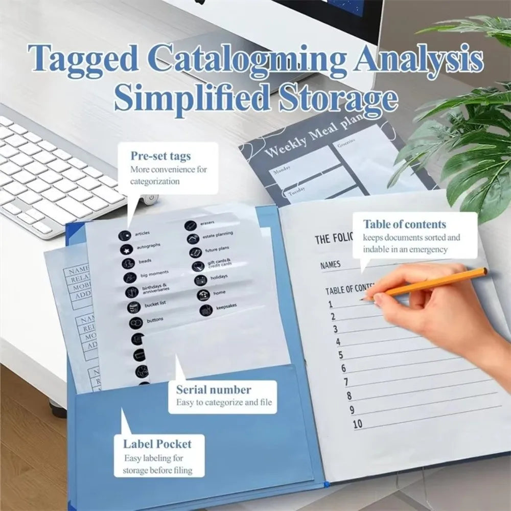Portable In Case I Go Missing Binder Large Capacity Multiple Pockets Manila Pocket Folder File Storage Tools File Organizer