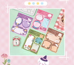 Kawaii Cartoon Strawberry Rabbit Bear Sticky Notes Memo Pad Cute Message N Times Sticky Office Stationery Supply Journal Planner