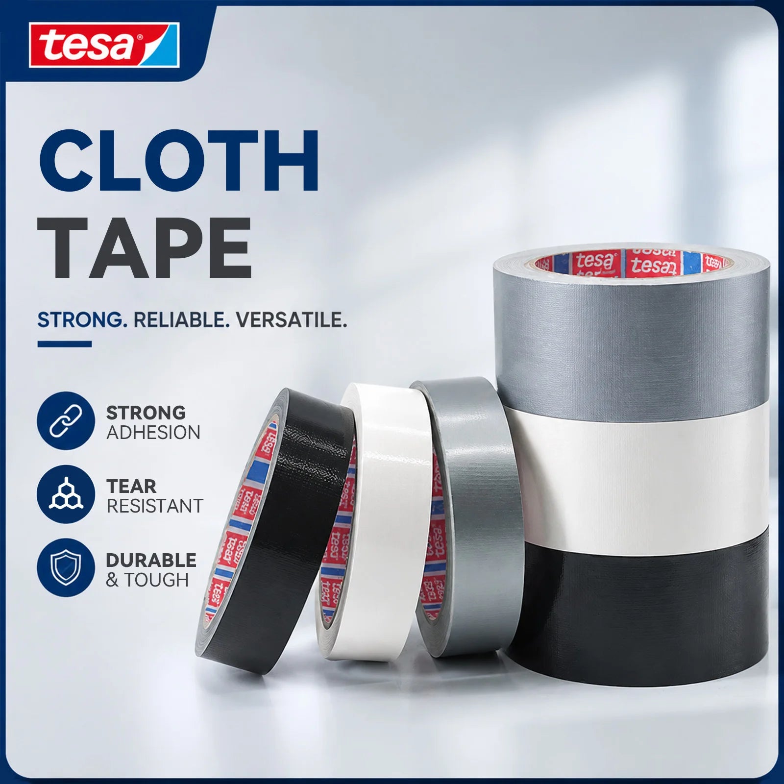 Tesa 4687 Fabric Duct Tape Strong Tack Weather Resistant Rubber Adhesive Tape For Outdoor Tent Fixing Pipe Sealing Use
