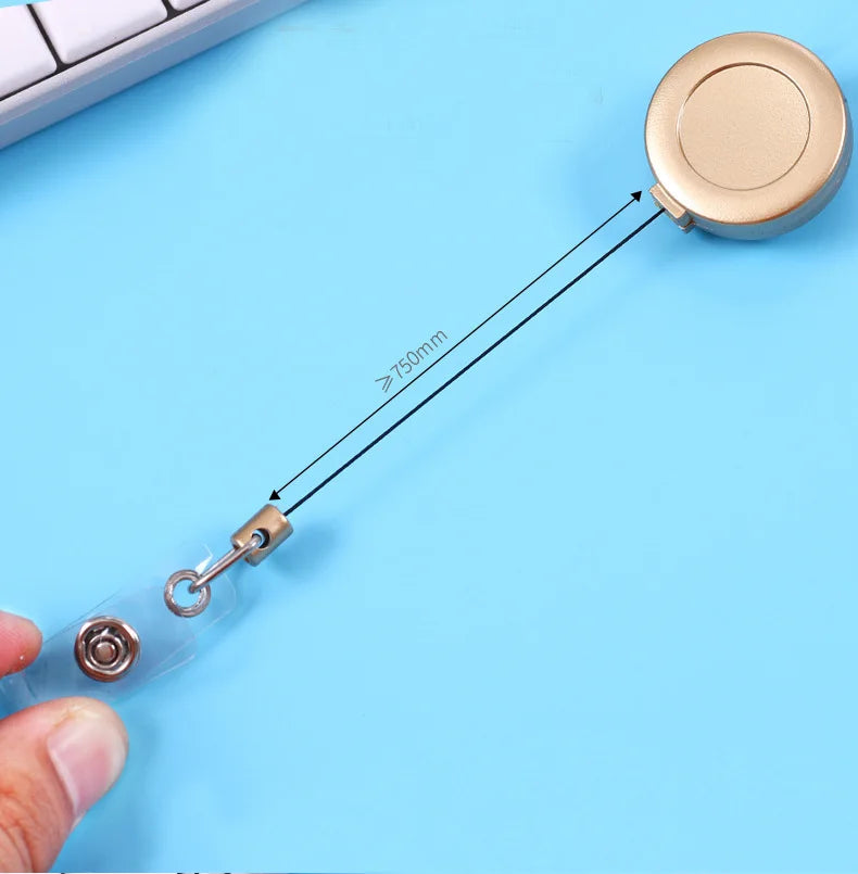 1 Pcs Aluminum Alloy Card Cover Case Bank Business Work Card Holder with ABS Retractable Badge Reel Credit ID Card Badge Bag