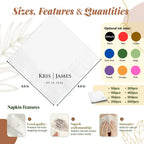 Personalized Paper Napkins for Wedding Custom Napkins of Your Text 50-500pcs Disposable Napkins for Cocktail Party Hen Party