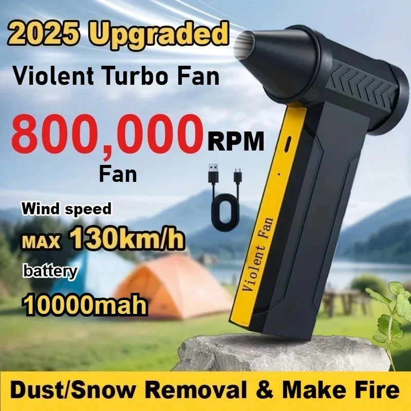 800,000RPM Air Blower Electric Turbo Fan Brushless Motor High-Speed Turbo Violent Fan USB Rechargeable Powerful Dust Blower