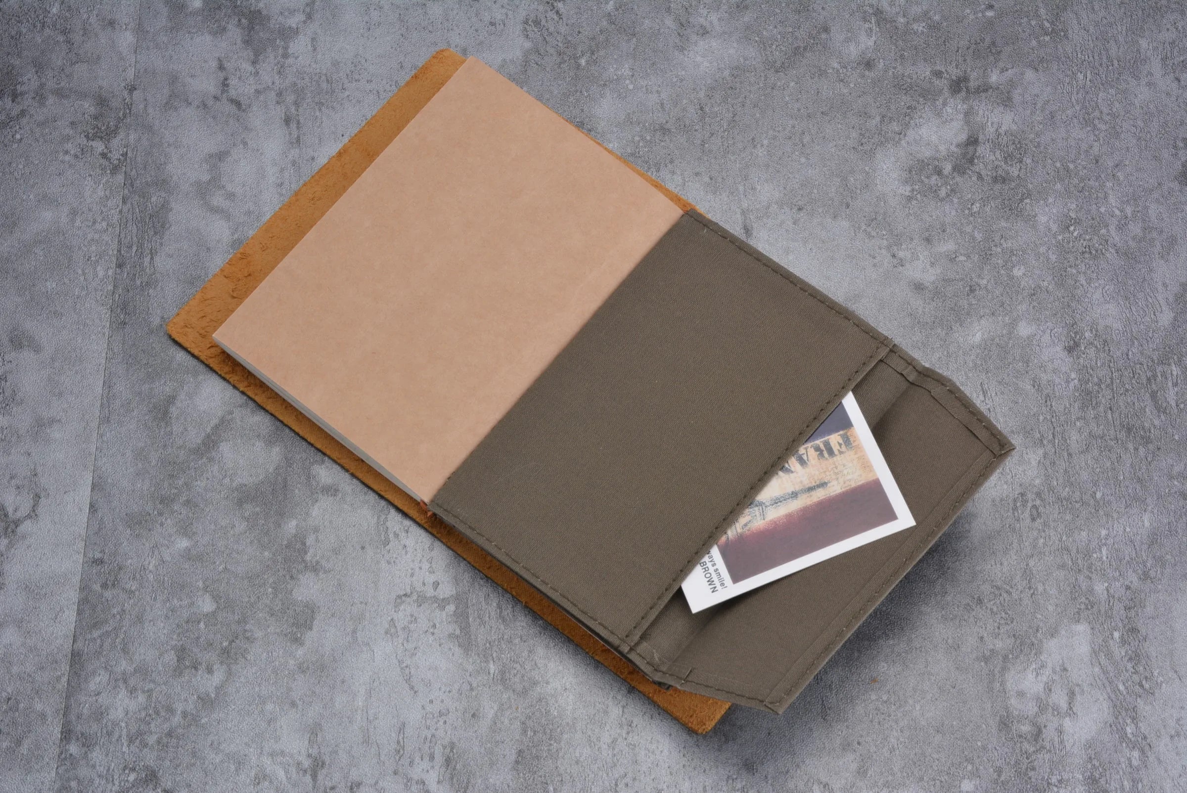 Canvas Zipper Card Holder for Travel Notebook, Canvas Storage Bag File Folder Refill Insert for Standard Journals Stationery