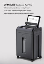 Broyeur De Papier P-5 200 Sheets Waste Paper Shredder P5 Normal Size 2*10mm Auto Feed Electricity Powered Comet Z-500 Office 22L