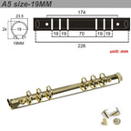 10 Pieces DIY journal notebook mechanical, 6 ring mechanism, A4 B5 A5 A6 A7 binder clip gold silver bronze black
