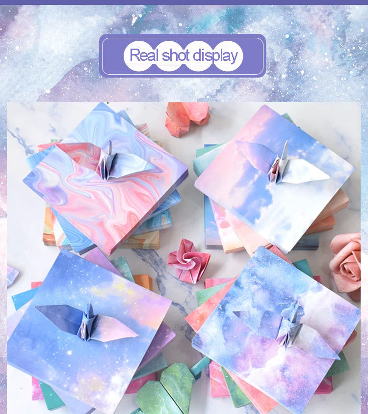 400Sheets Origami Paper Craft Folding Lucky Wish Paper Crane Craft Double Sided Folding Lucky Wish Paper DIY Color Scrapbooking