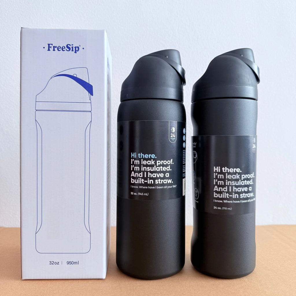 Stainless Steel Water Bottle 32oz Vacuum Insulated Water Bottle with Straw & Leak-Proof Lid Portable Handheld Vacuum Flasks