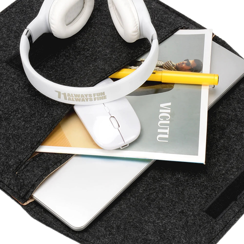Wool Felt Laptop Bags Sleeve Cover 11" 13 15.6 inch For Macbook Air Pro Case For Notebook With Mousepad Or Power Mini-Pack Gift