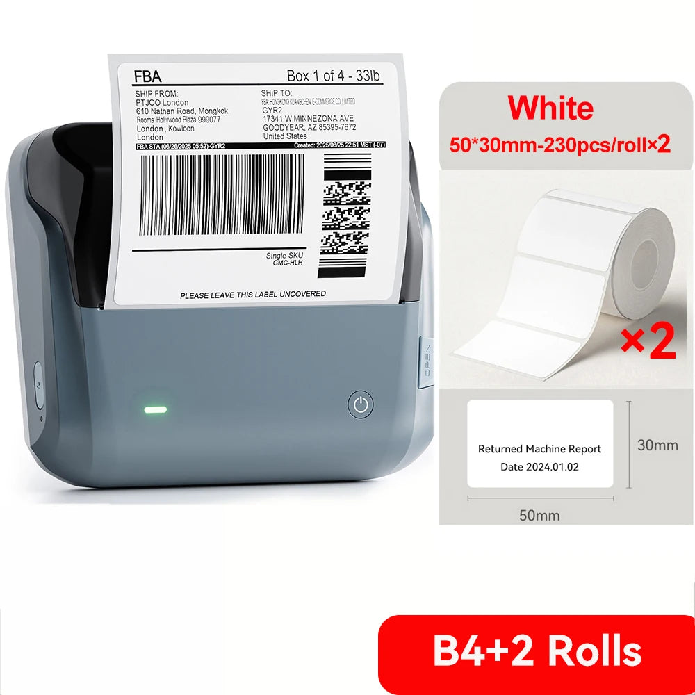 Niimbot B4 Thermal Label Printer Large Size 20-110mmm Print Width Label Sitcker Machine Shipping Label Business Office Use