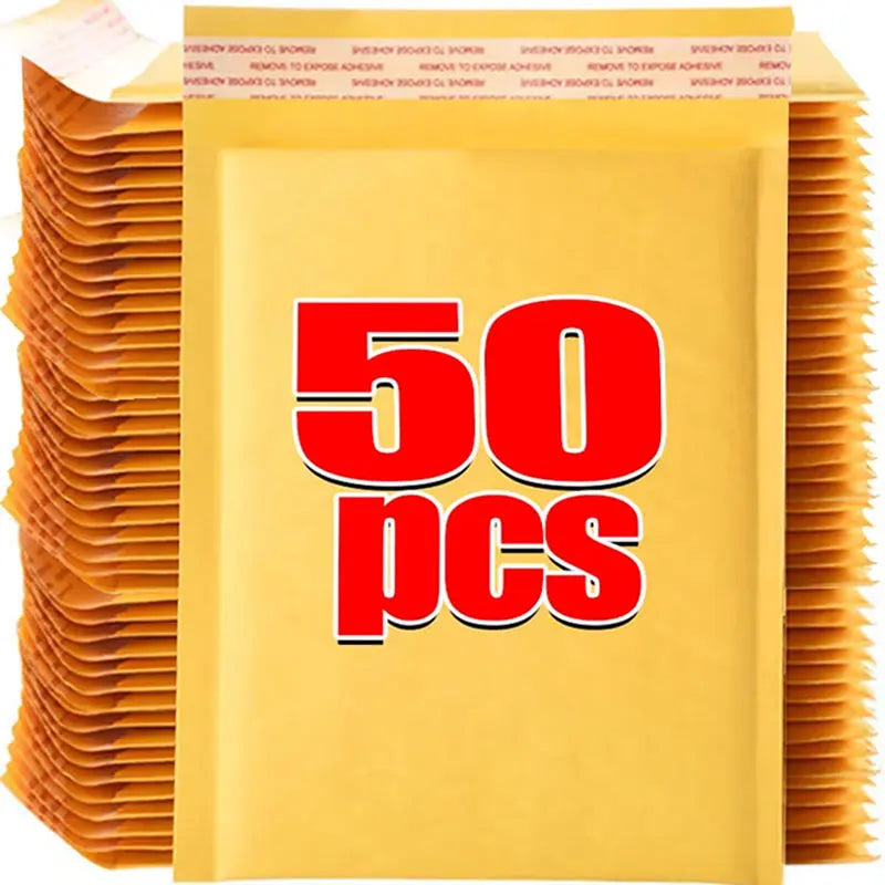 50/10pcs Kraft Bubble Envelopes Bags Mailers Self-adhesive Sealed Waterproof Business Shipping Bag Gift Packaging Storage Pouch