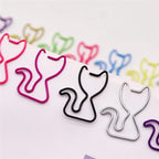 21pcs/set Cat Shape Metal Paper Clips Animal Paper Clip Bookmark Binding Note Decor Stationery School Binder Clip Office