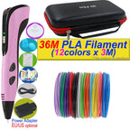 2026 New 3D Printing Pen DIY Three-dimensional Painting Children Toys With LCD Screen Power Adapter 200M PLA Filament Toys Gift