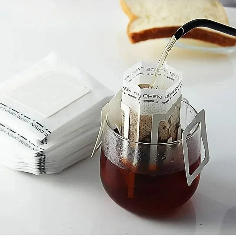 50-200PC Eco Friendly Biodegradable Fast Flow Coffee Filters Disposable Drip Brewing Bags for Home Office Travel Tea and Coffee