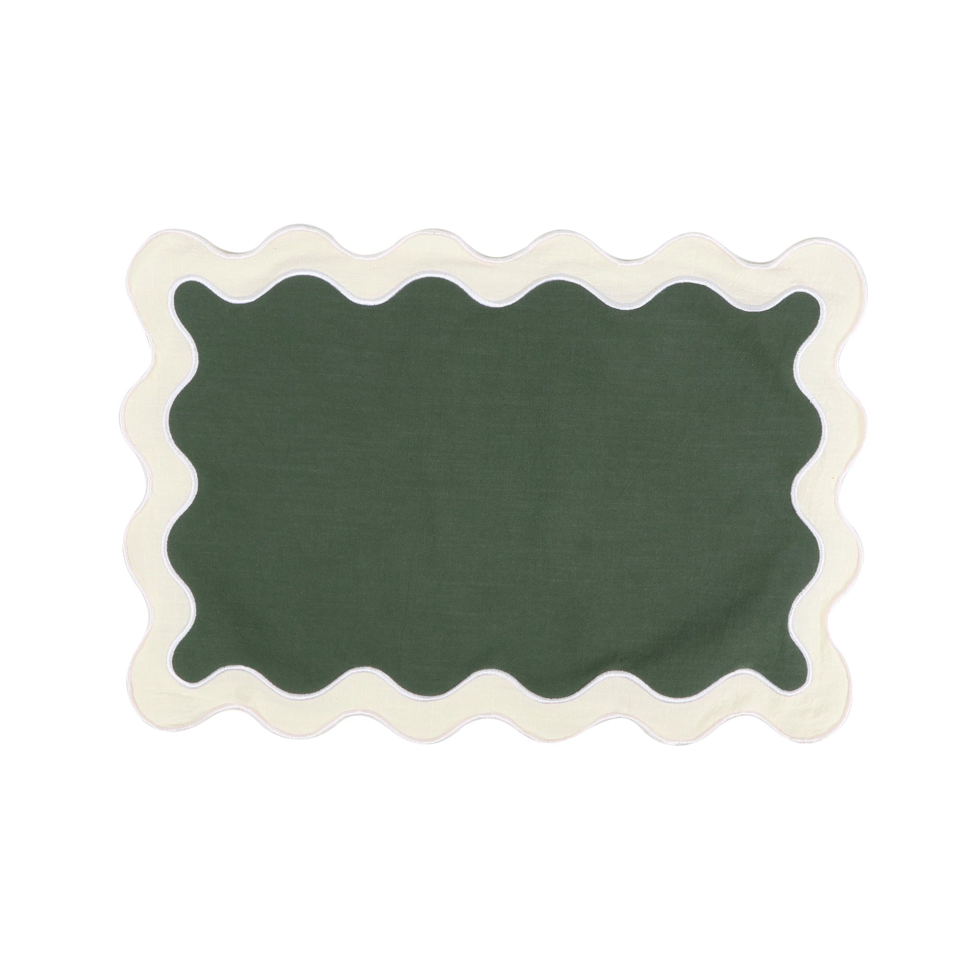 High Quality Embroidered Napkin Vintage Wavy Edge Color Blocking Design Reusable Placemats Wedding Banquet Decoration