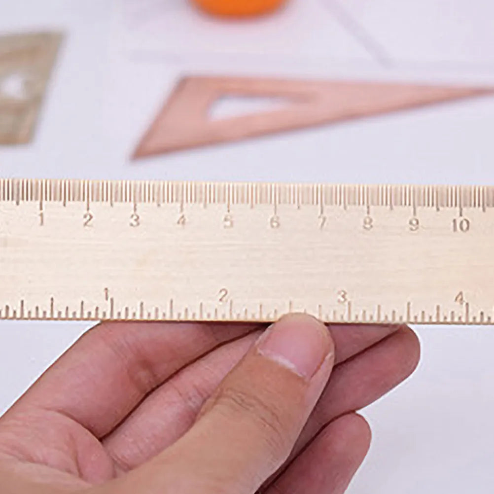 1Set Brass Triangle Ruler Drawing Measurement Straightedge Protractor Set for Professional Student Teacher Painting Use
