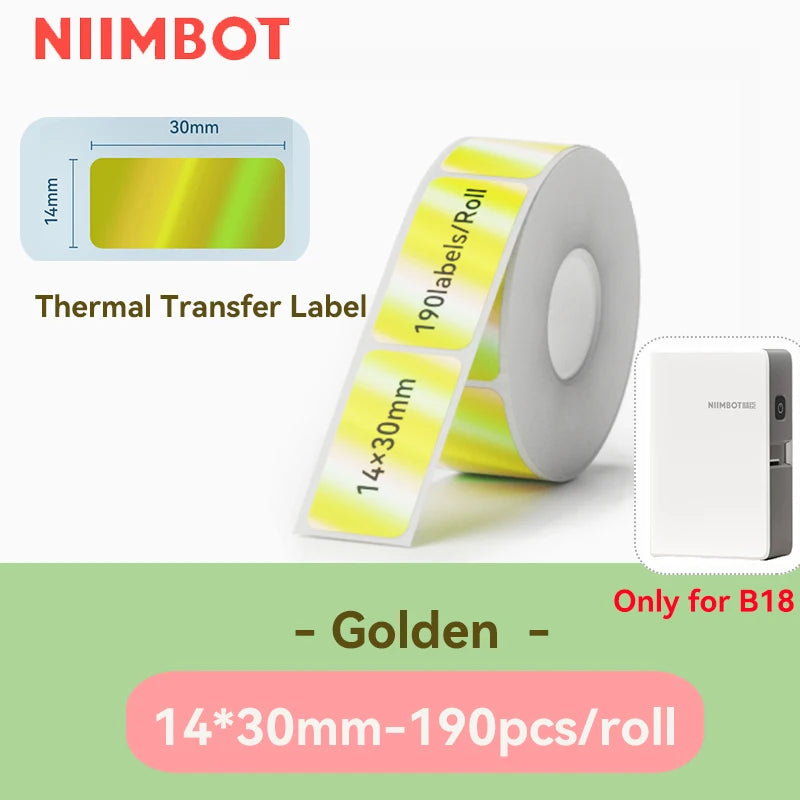 Niimbot N1/B18 Thermal Transfer Label Printer Label Maker with Black Ribbon Paper Tag Sticker for Home Office Jewelry Garden