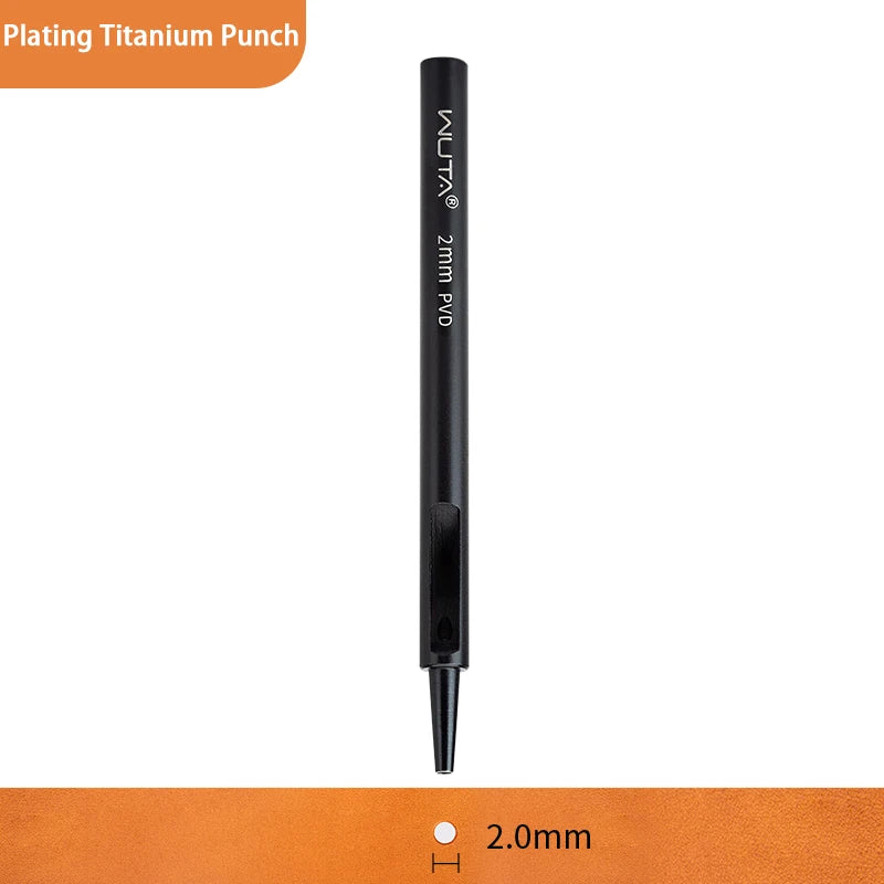 WUTA 1-10pcs Plating Titanium Leather Hole Punching Tools Set Round Hollow Puncher DIY Leather Craft for Watch Band,Belt,Fabric