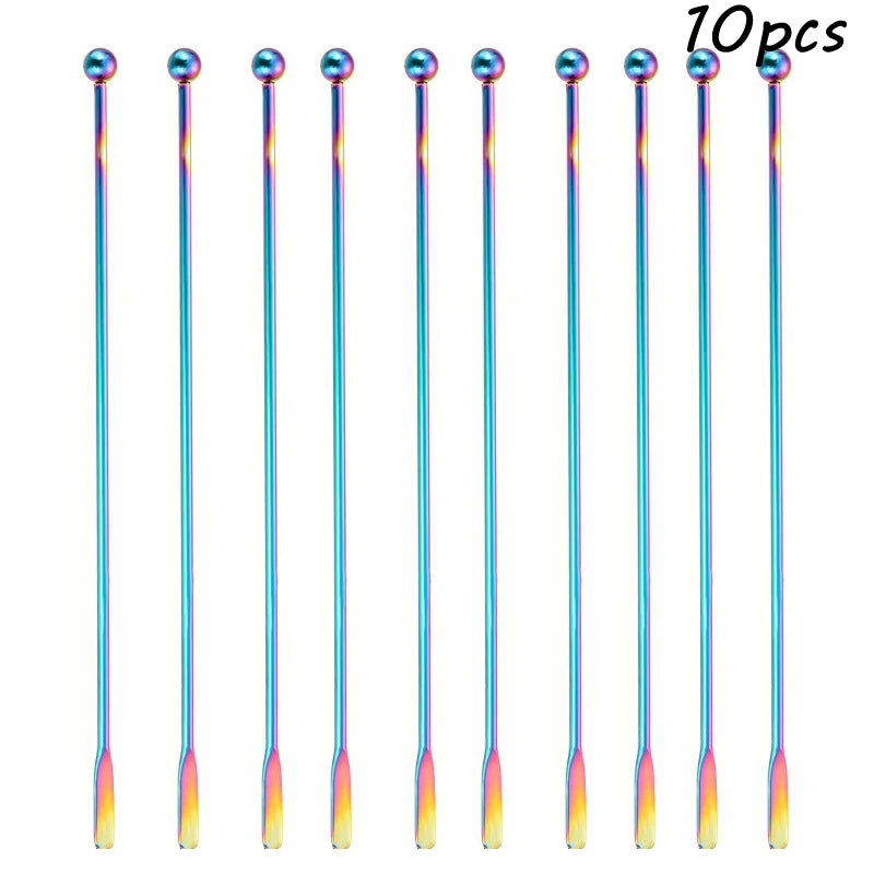 Stainless Steel Cocktail Drink Mixer Bar Stirring Mixing Sticks Muddler Ladle Stirrer Swizzle Sticks Coffee Stirring Sticks